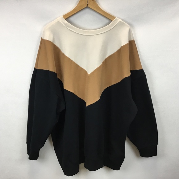 Torrid Super Soft Fleece Chevron Colorblock Sweatshirt Relaxed Fit Size 4X - Picture 6 of 10